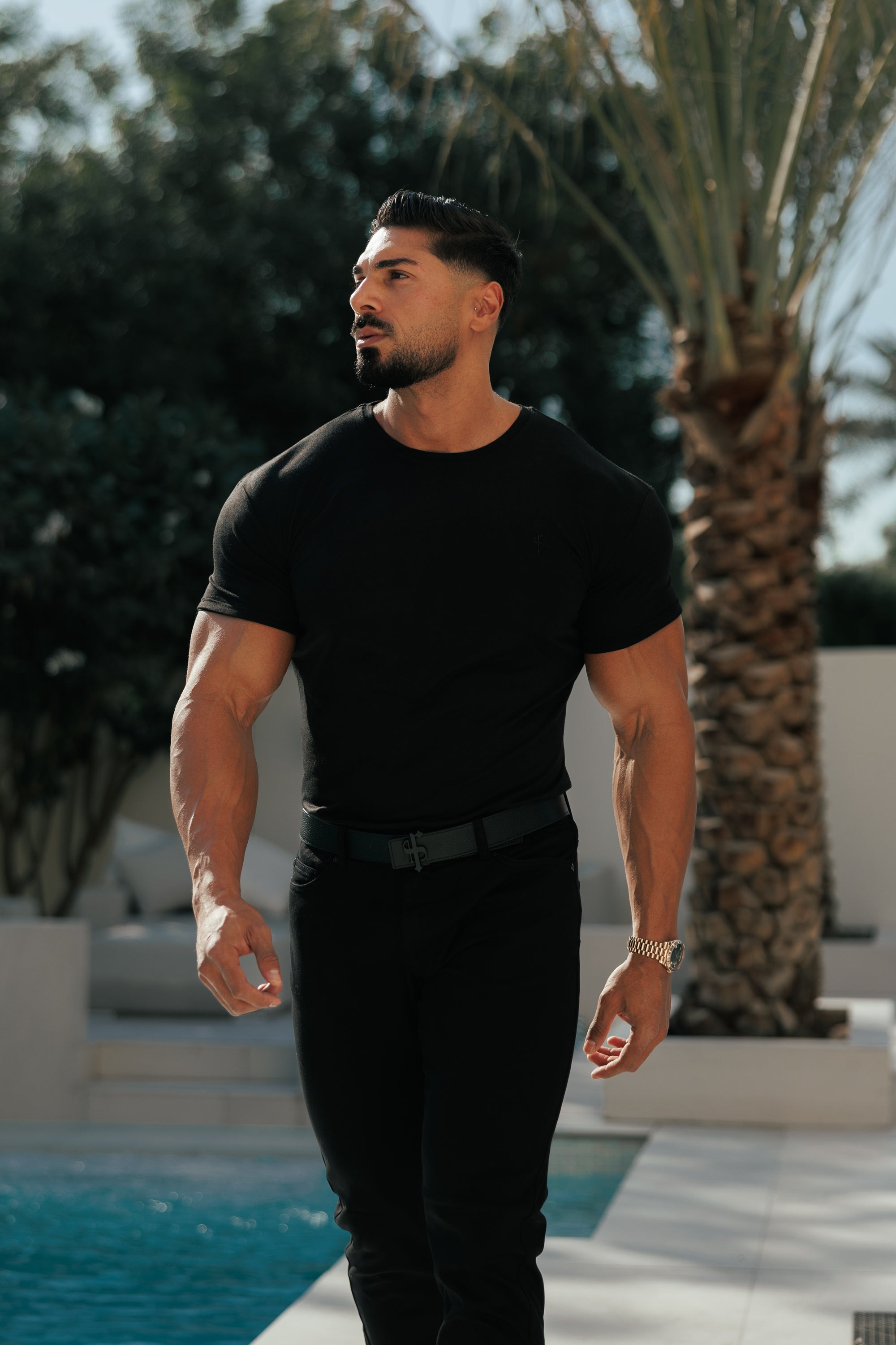 Black Bamboo Crew T Shirt - FSH577