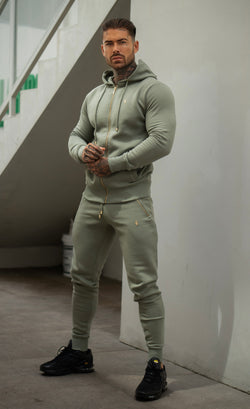 FS Olive / Gold Sweat Pants with Zipped Pockets -  FSH1258