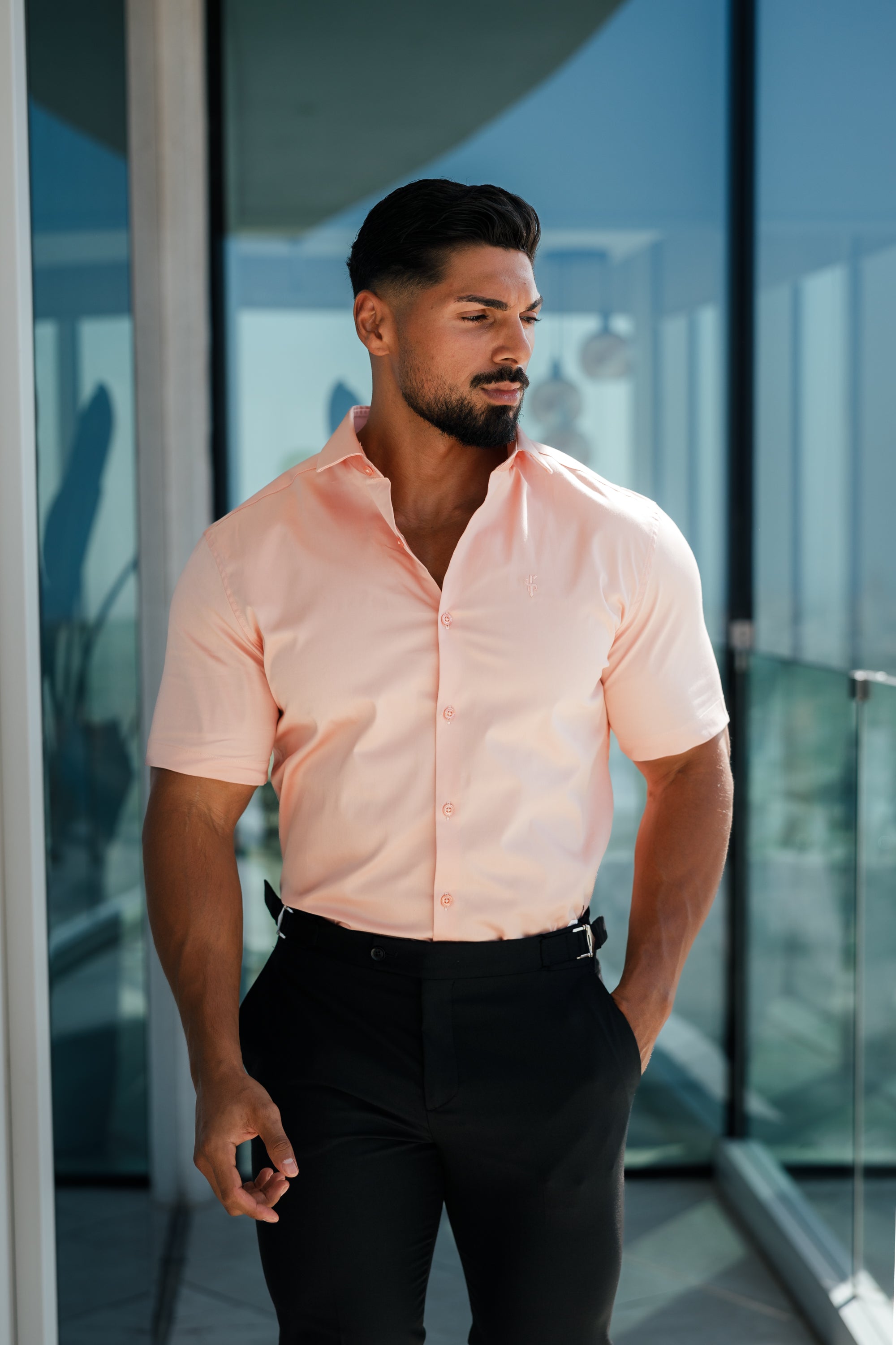 Slim Sateen Peach Short Sleeve - FS964