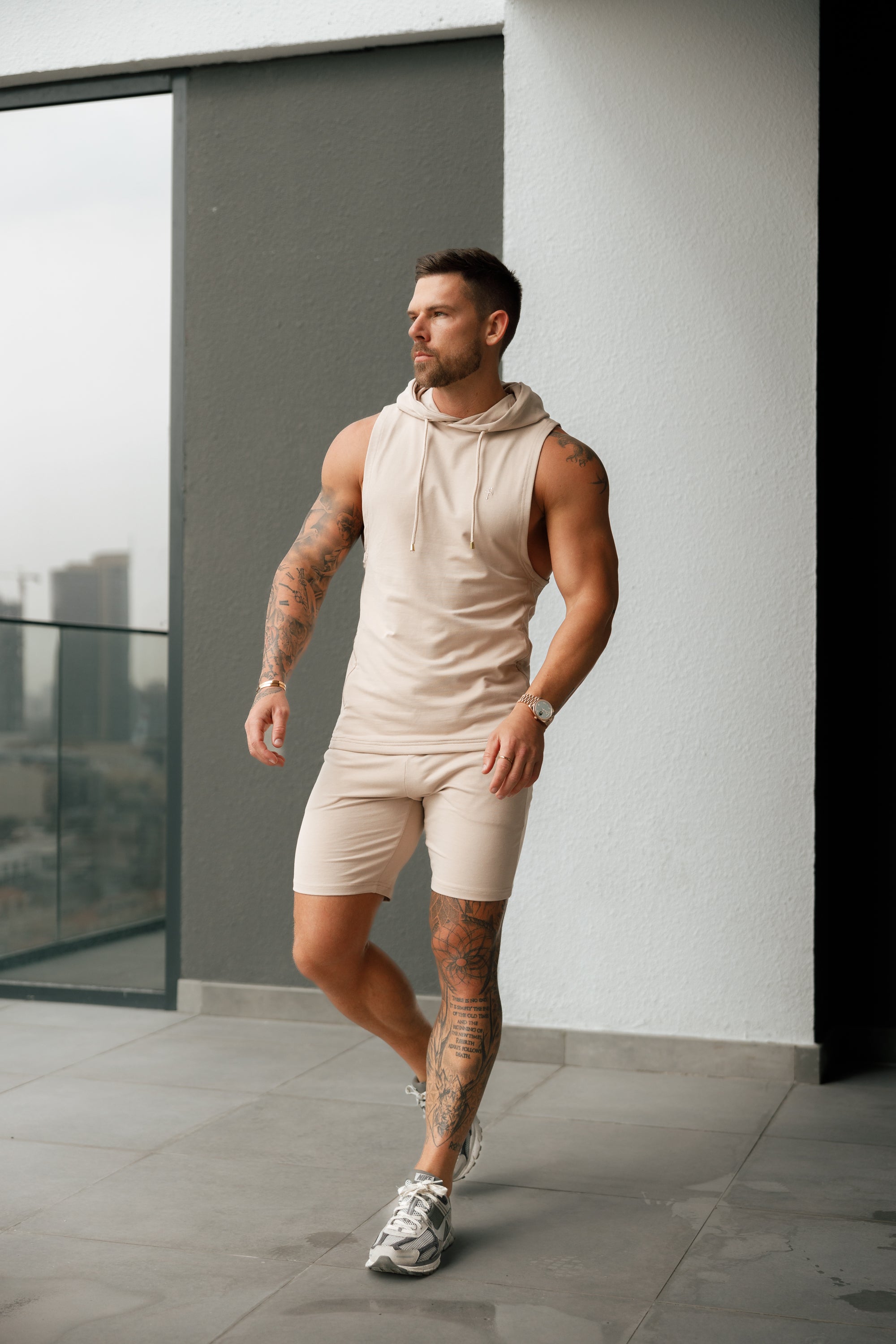 Beige Elasticated Shorts - FSH900