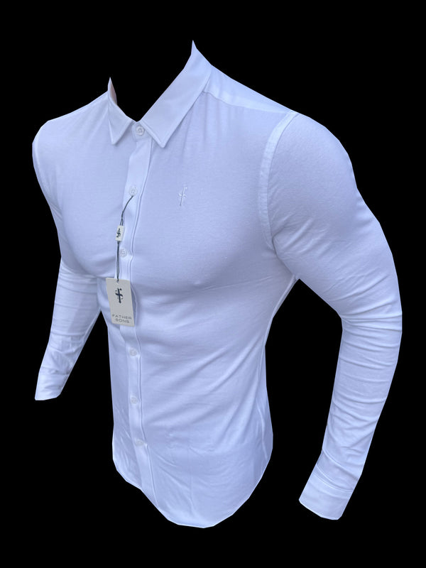 Father Sons Fitted White Long Sleeve Jersey - FSD001