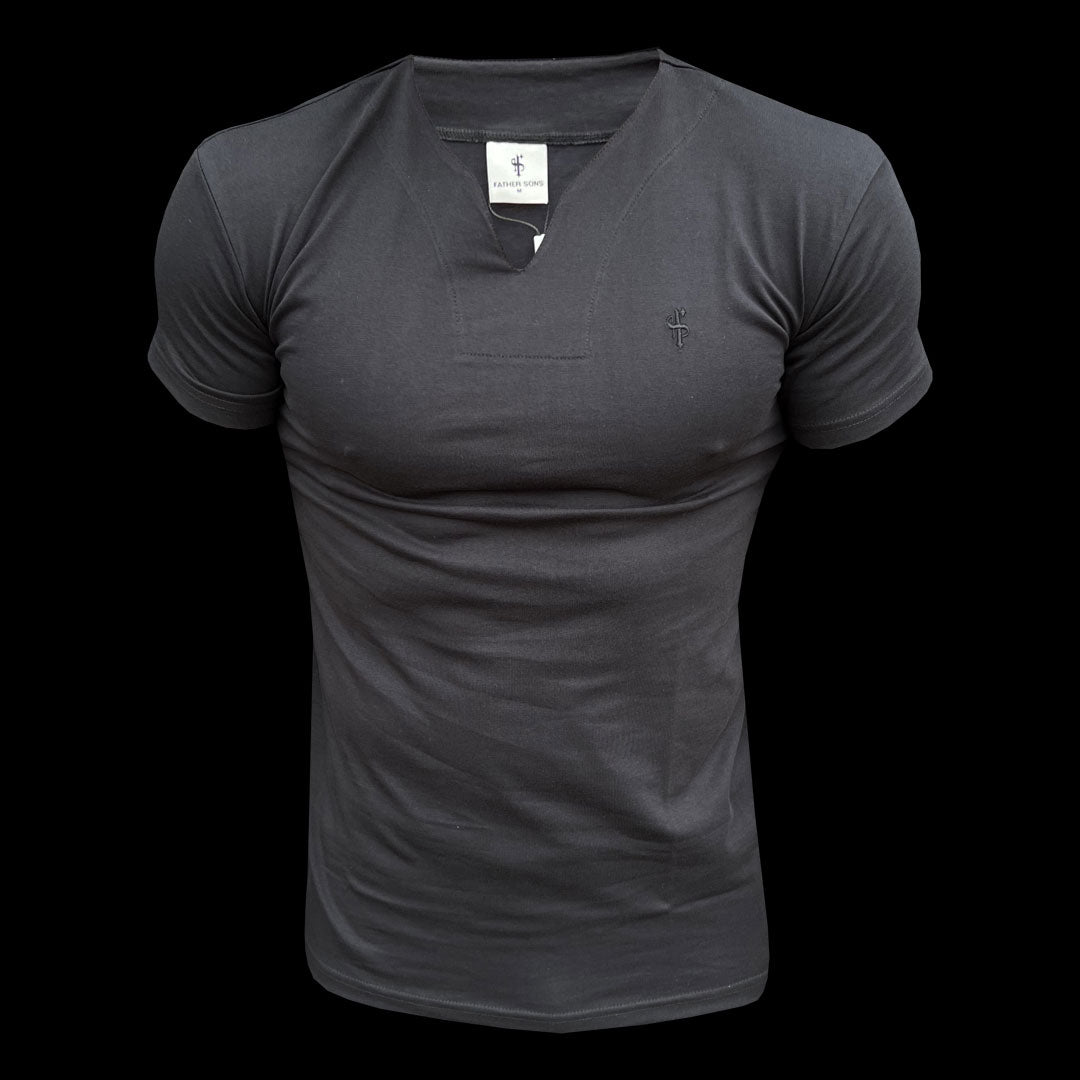 Advanced V Neck Crew Short Sleeve Black - FSH1012