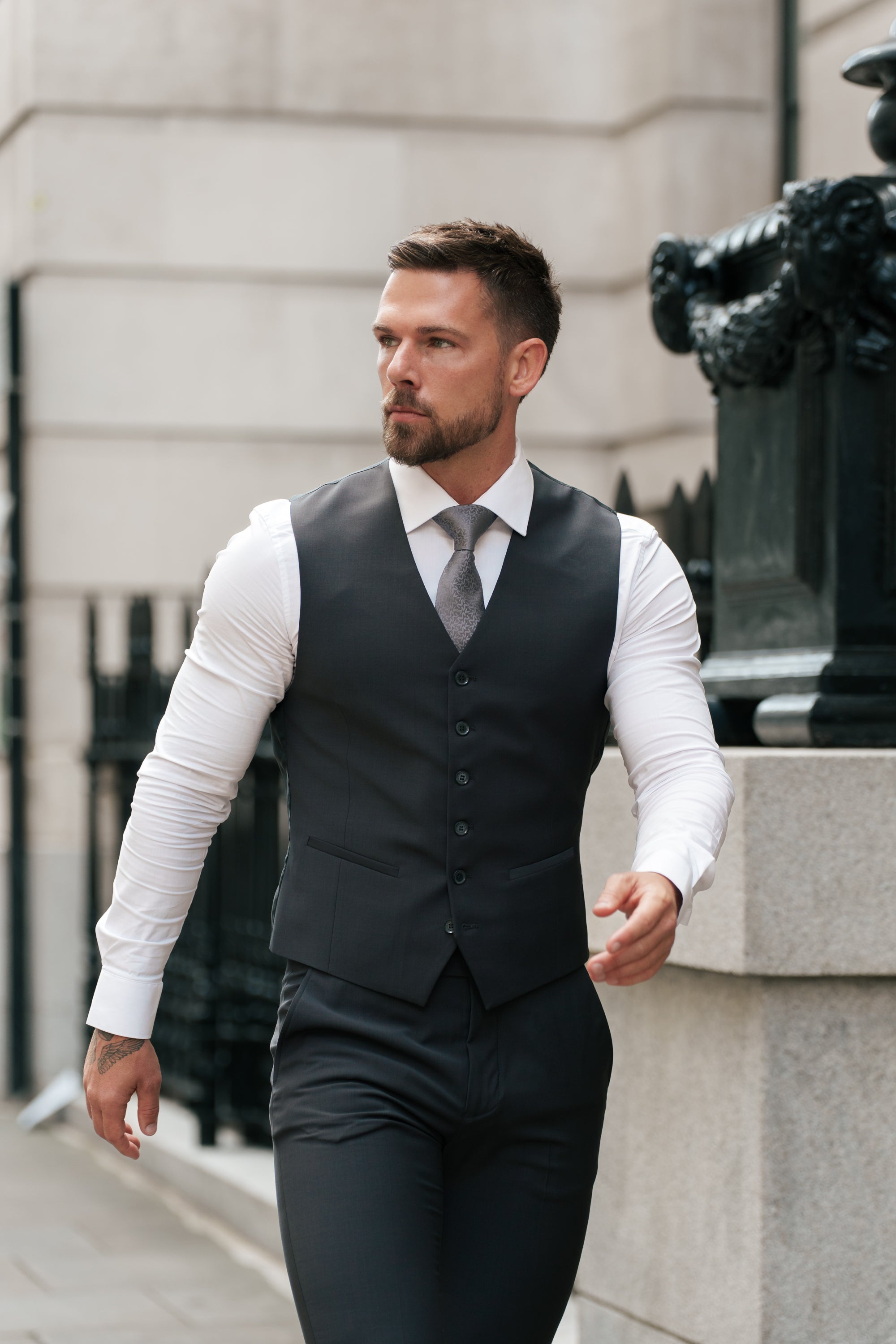 Slim Formal Waistcoat Charcoal - FSW013