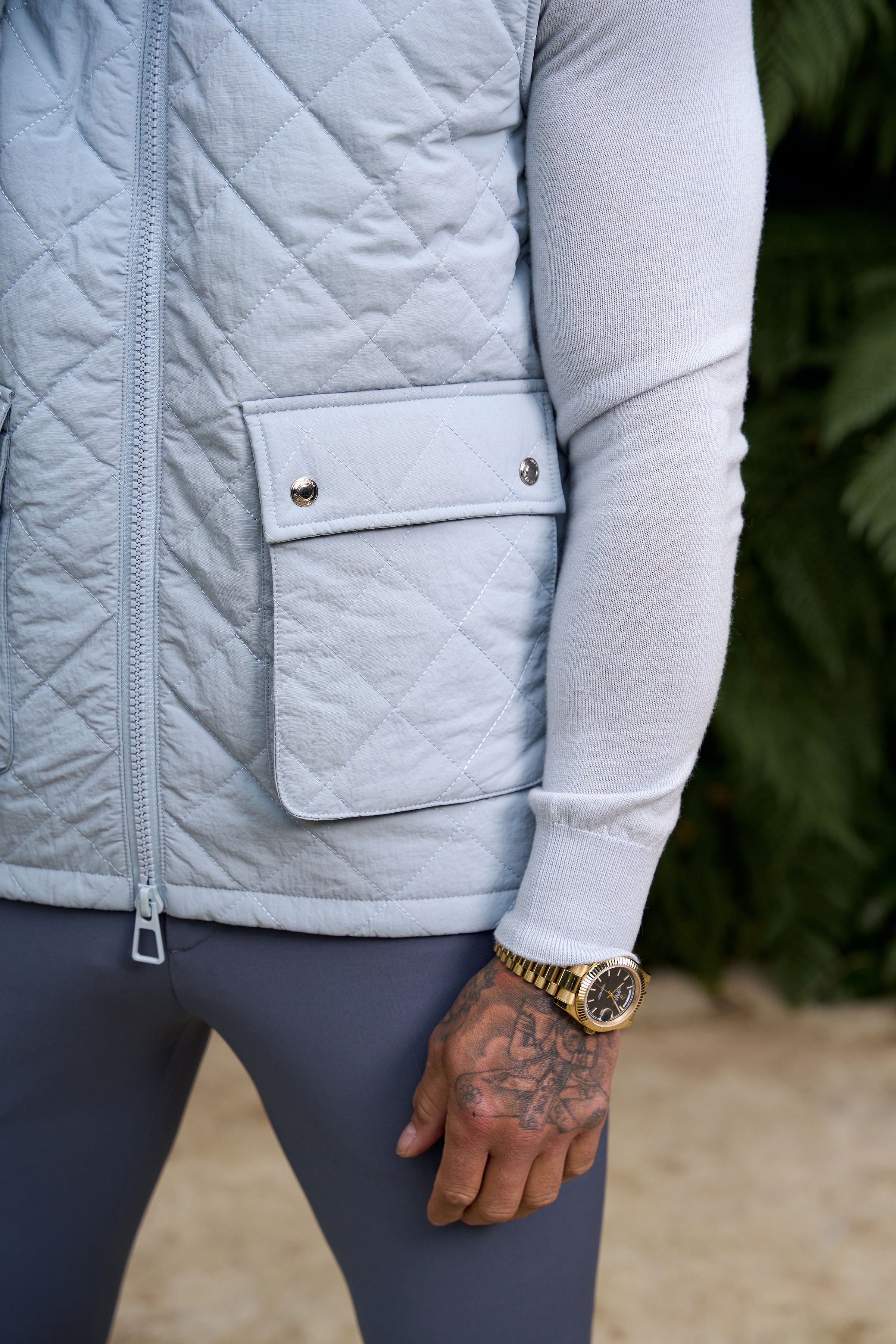 FS Grey Padded Gilet With Front Pockets  - FSN211 