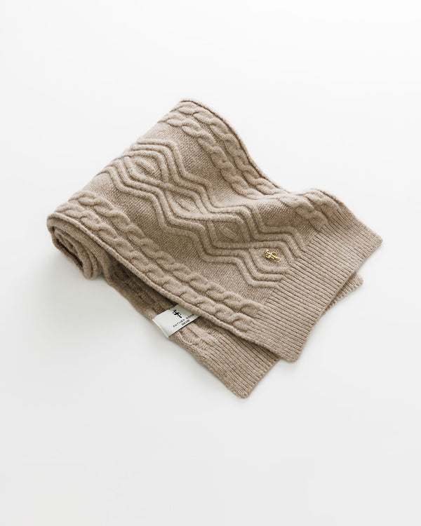 Father Sons Beige Knitted Scarf - FSN233