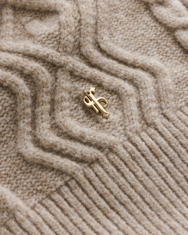 Father Sons Beige Knitted Scarf - FSN233