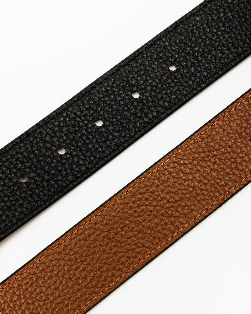 Father Sons Black / Tan Leather Reversible Belt with Gold FS Buckle - FSBELT001 (PRE ORDER 19TH DECEMBER)