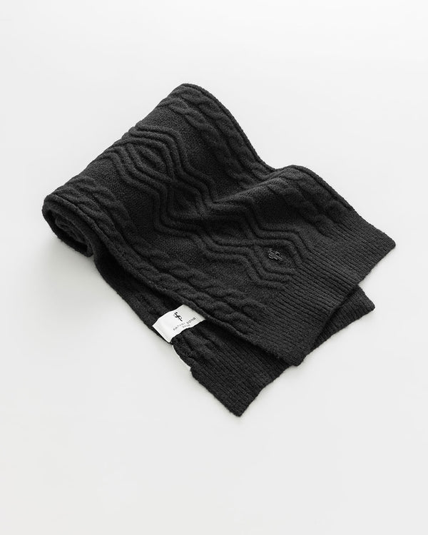 Father Sons Black Knitted Scarf - FSN232