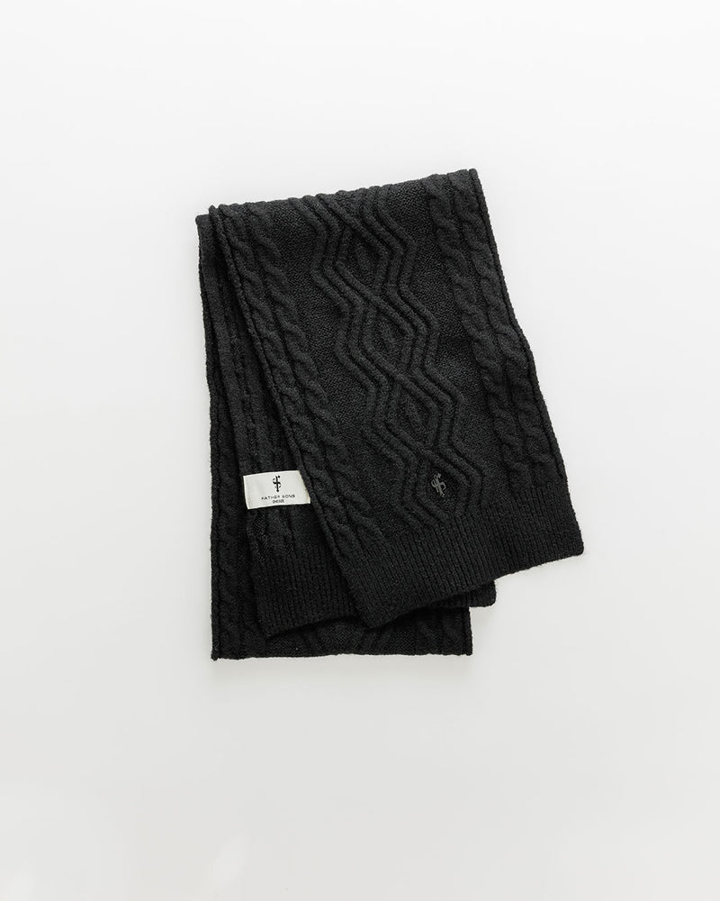 Father Sons Black Knitted Scarf - FSN232