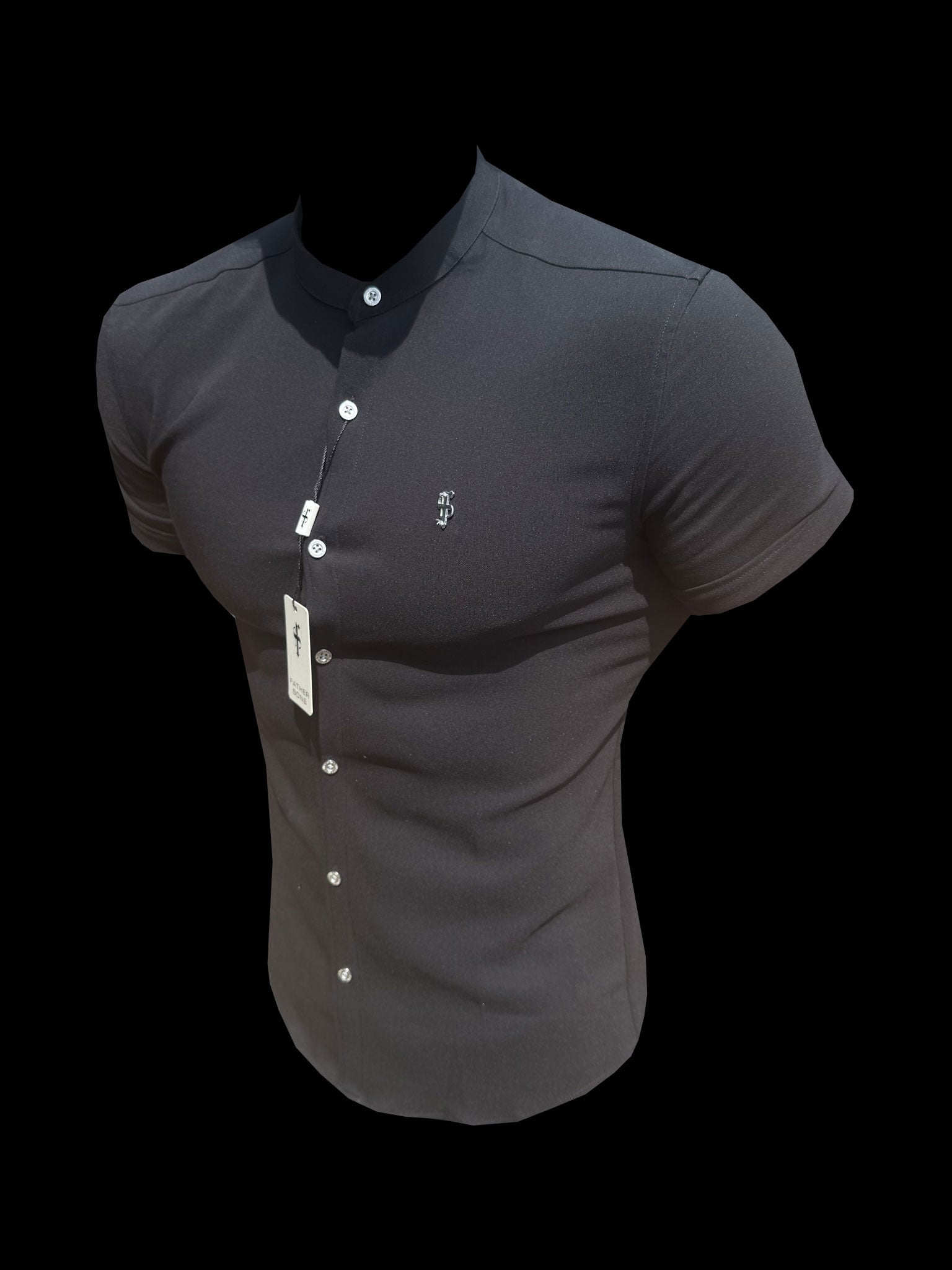 Super Slim SS Black Scuba with Grandad Collar - FS1192