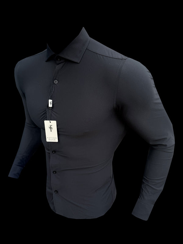 Father Sons Ultra Stretch Travel Shirt Long Sleeve Black - FS1234