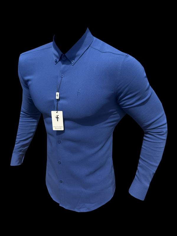 FS Super Slim LS Royal Blue Scuba with Button Down Collar - FS1185