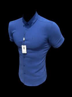 FS Super Slim SS Royal Blue Scuba with Button Down Collar - FS1188