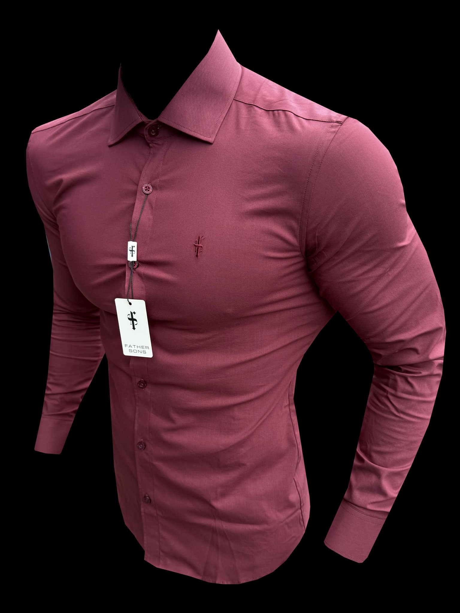 Muscle Fit Advanced Stretch Oxblood with Cutaway Collar  - FS1201