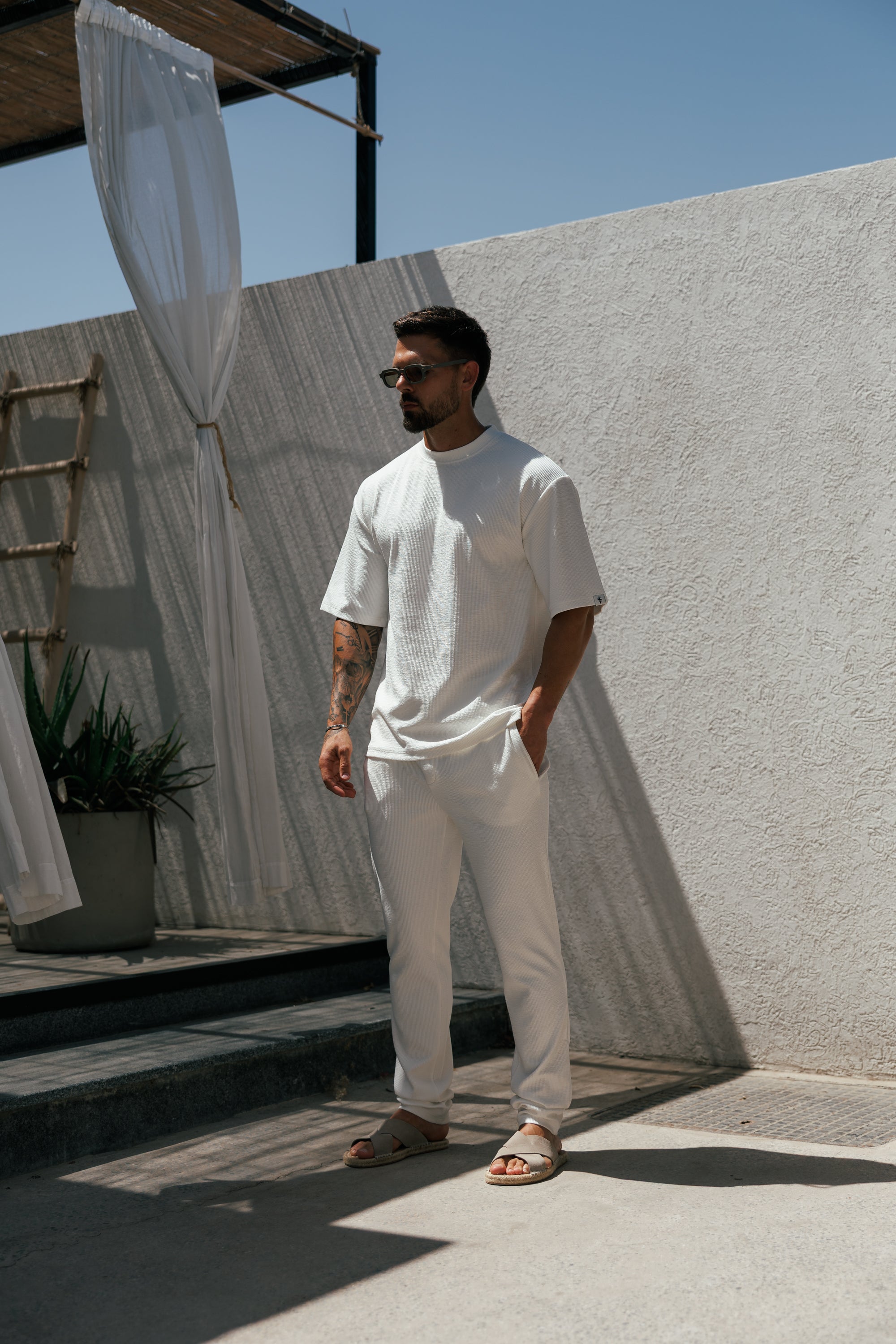 Jersey Cord White Oversized T-Shirt - FSR101 (PRE ORDER 12TH JUNE)
