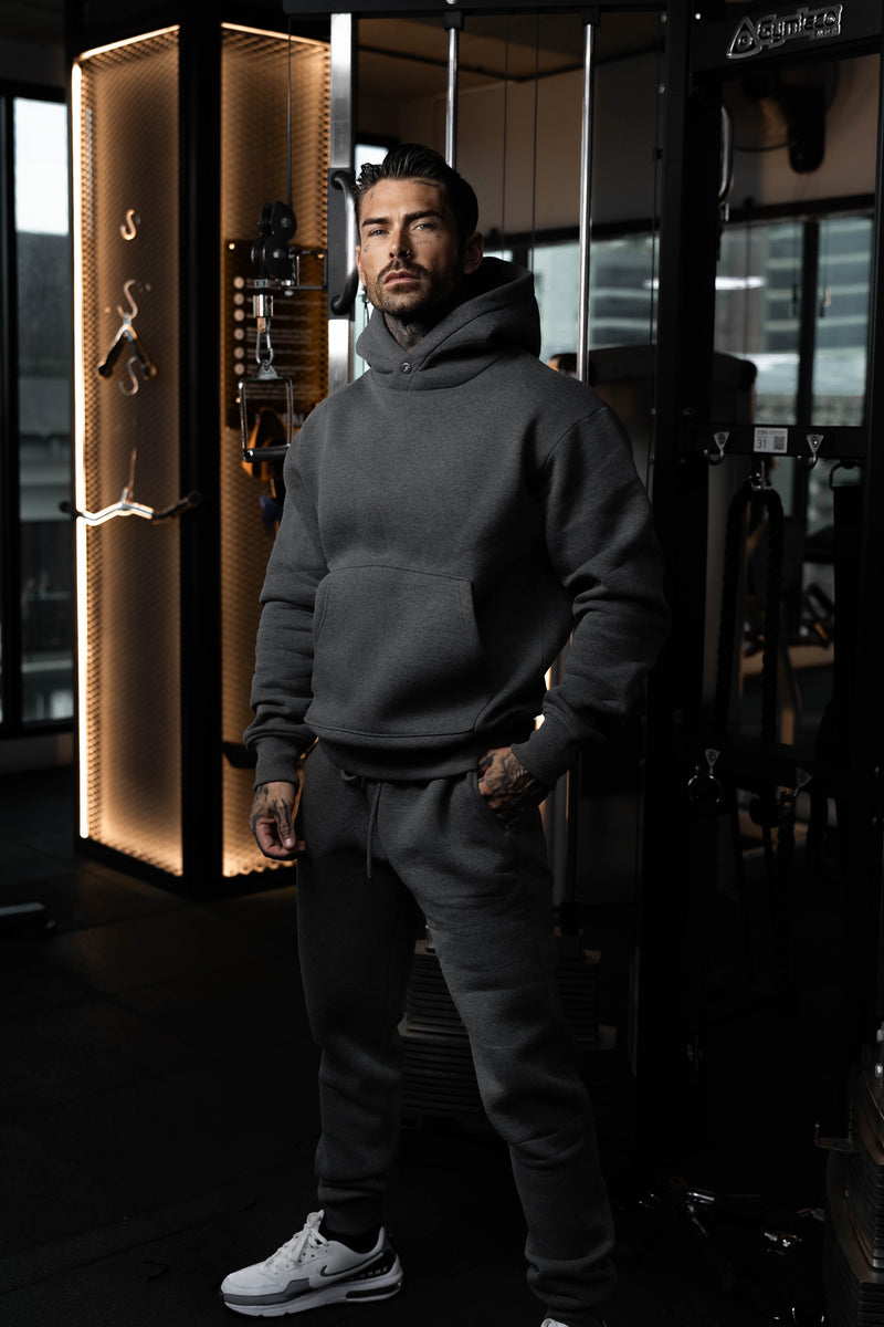 FS Charcoal Oversized Hoodie With Functional FS Stud - FSR007