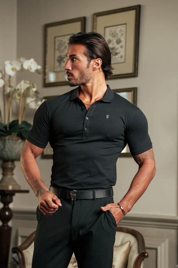 Father Sons Classic Black / Silver Polo Shirt - FSH1403