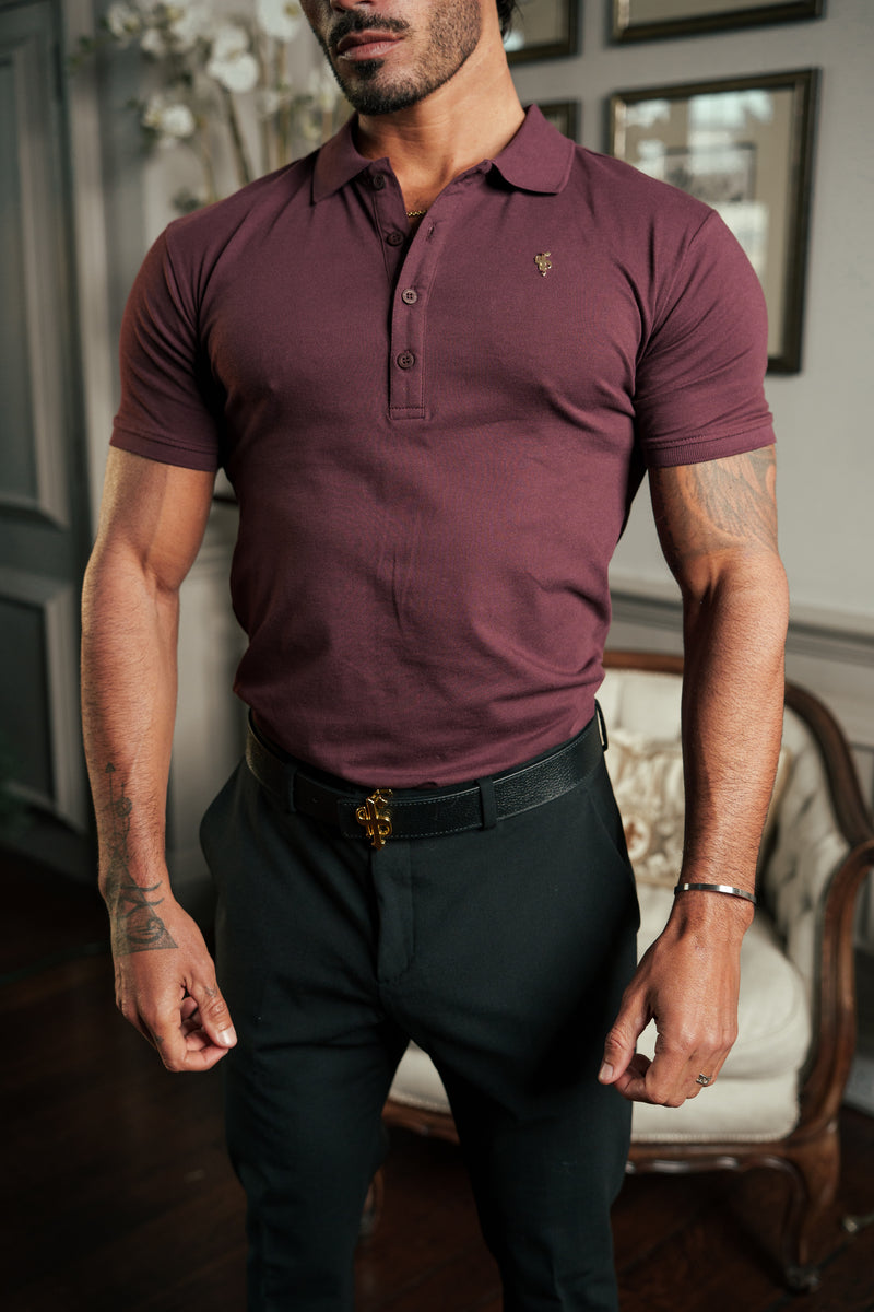 Father Sons Classic Burgundy / Gold Polo Shirt - FSH1407