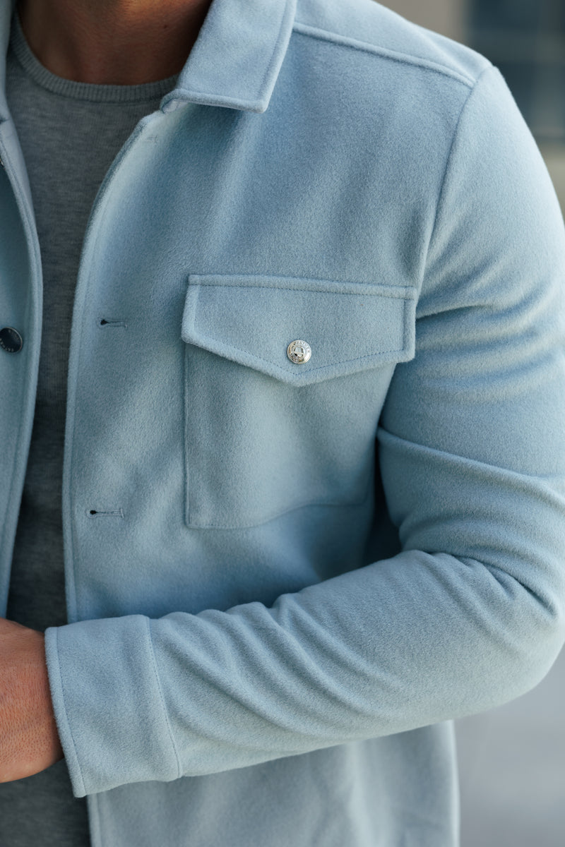 FS Brushed Button Up Plain Jacket Blue - FSN185 (PRE ORDER 15TH DECEMBER) 