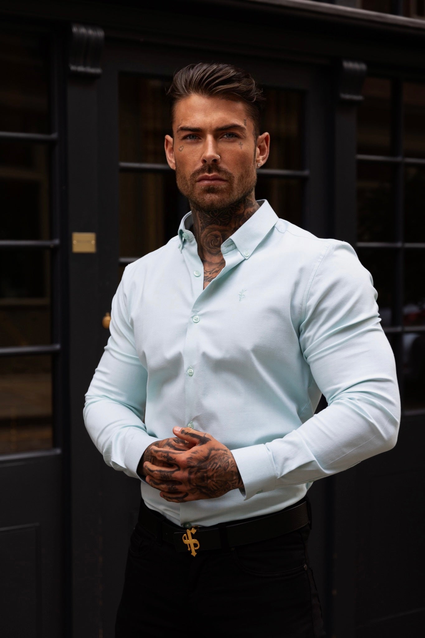 Classic Stretch Oxford Long Sleeve Mint - FS1010