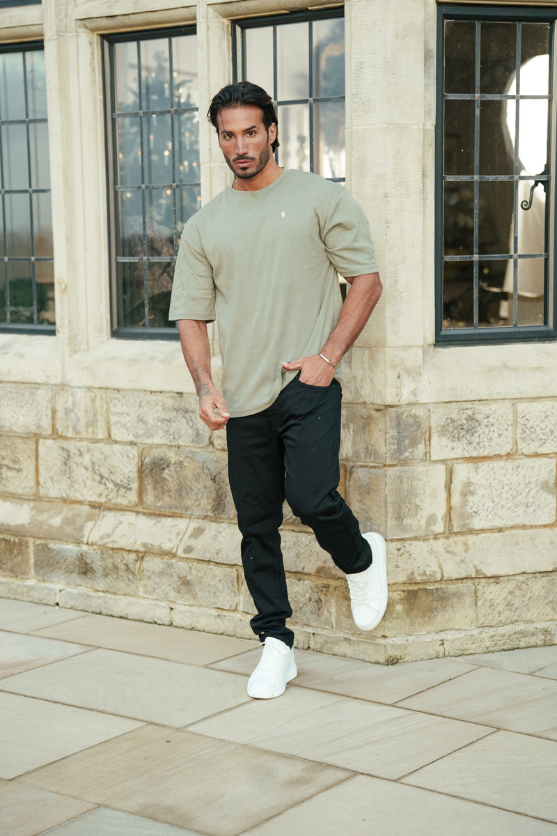 Father Sons Classic Olive / Gold Oversized Crew T Shirt - FSH1419