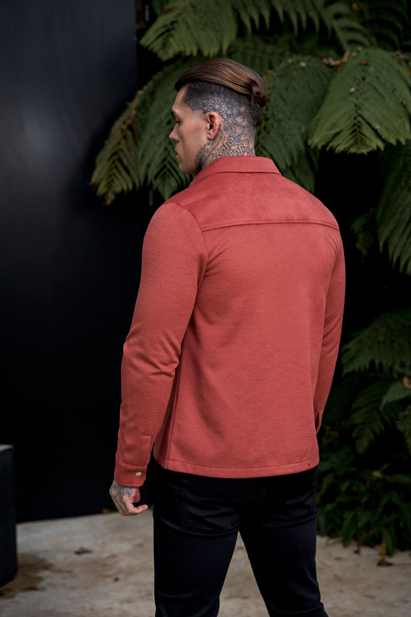 FS Brushed Button Up Plain Jacket Rust - FSN181 (PRE ORDER 15TH DECEMBER) 