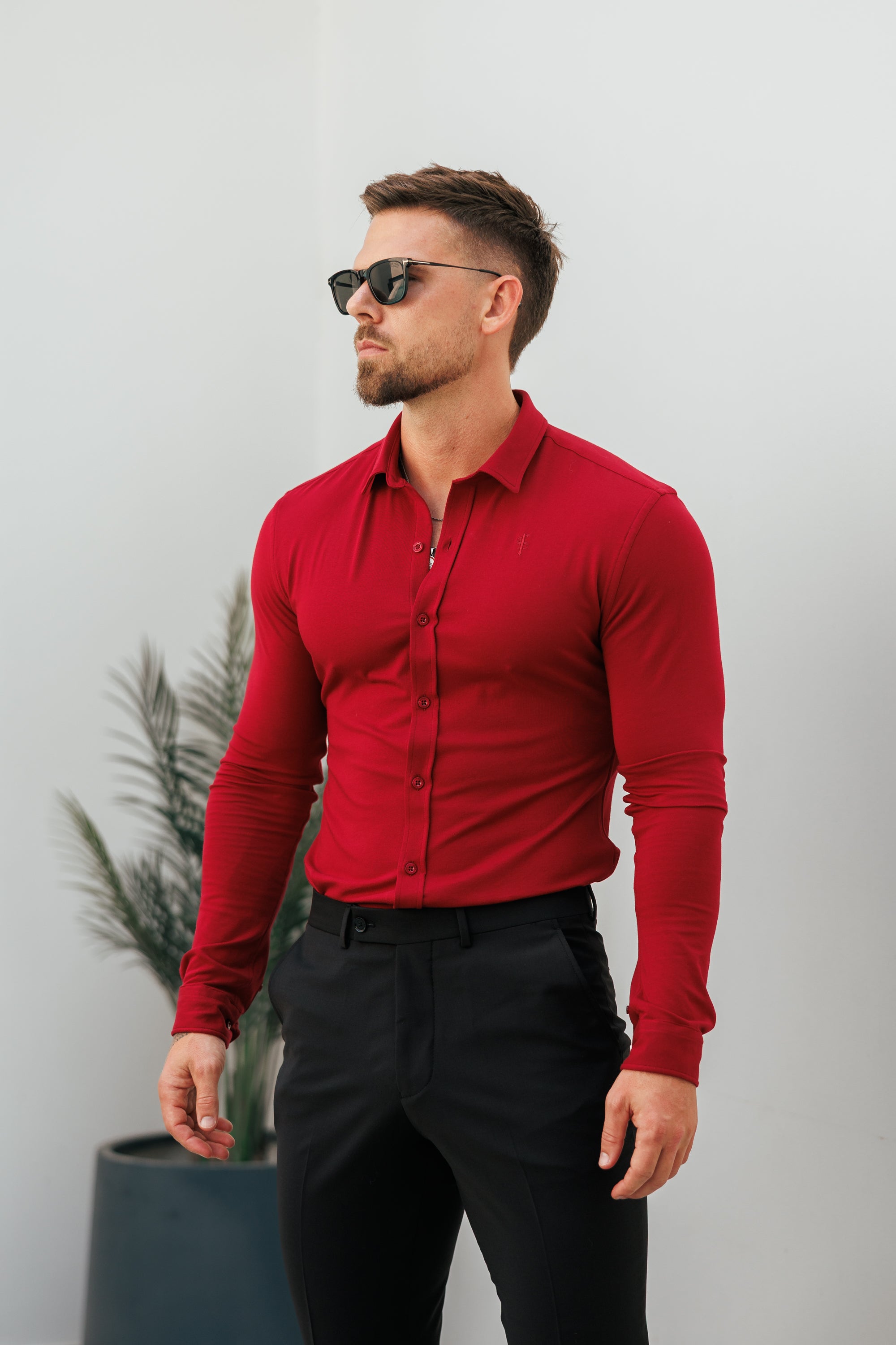 Fitted Ox Blood Long Sleeve Jersey - FSD002