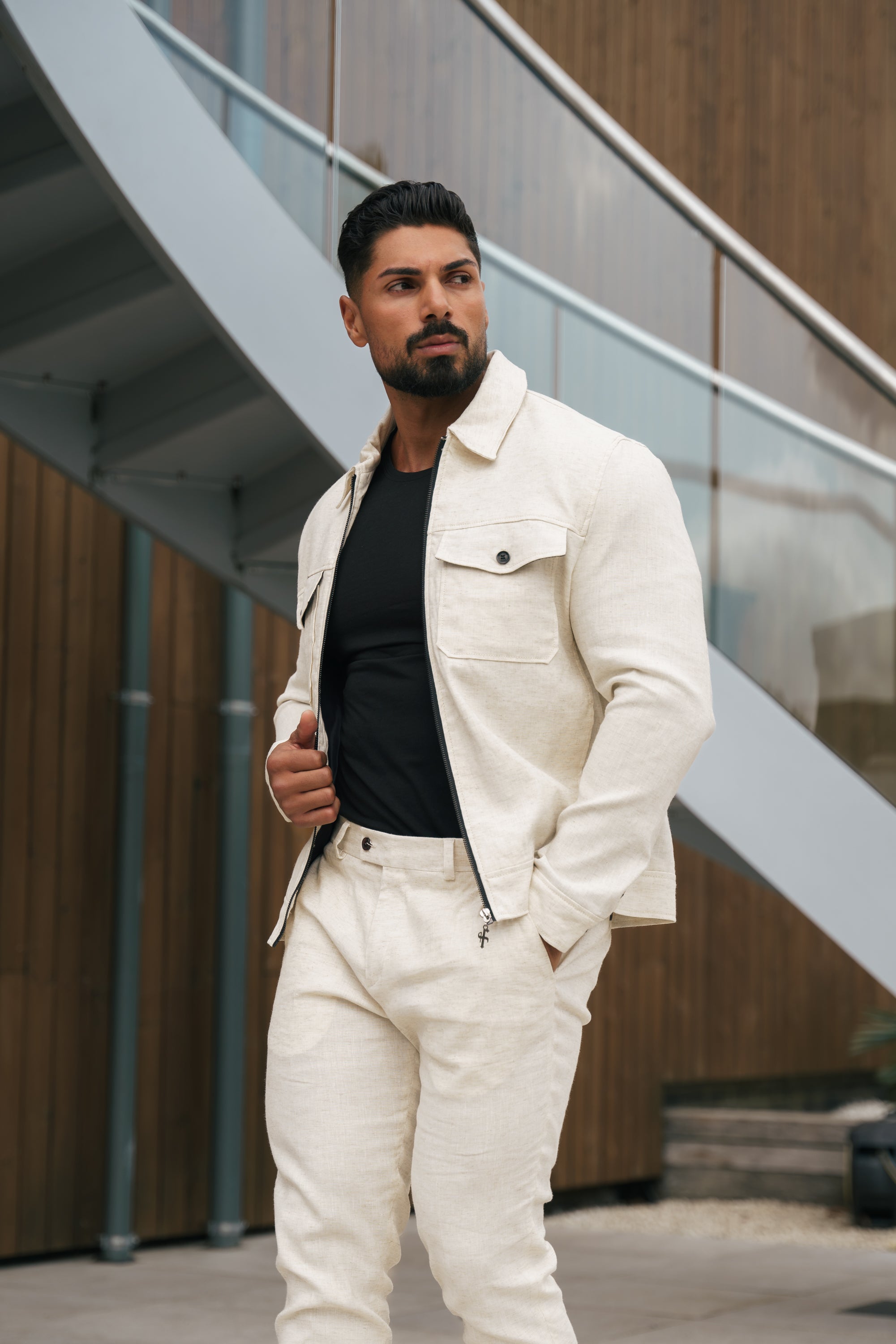 Linen Zipped Jacket - FSCJ001