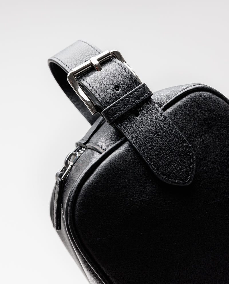 Father Sons Black Leather Wash Bag - FSH1392