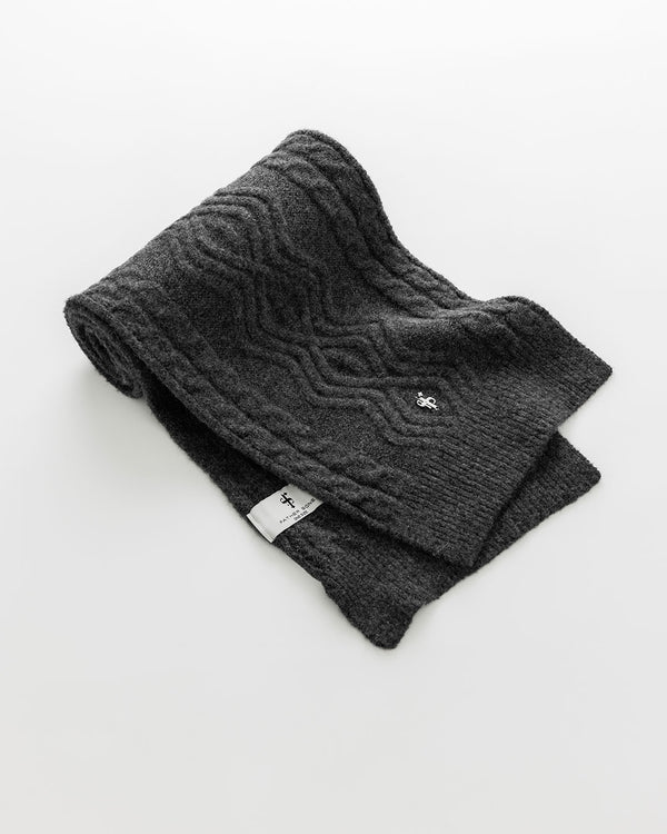 Father Sons Charcoal Knitted Scarf - FSN231