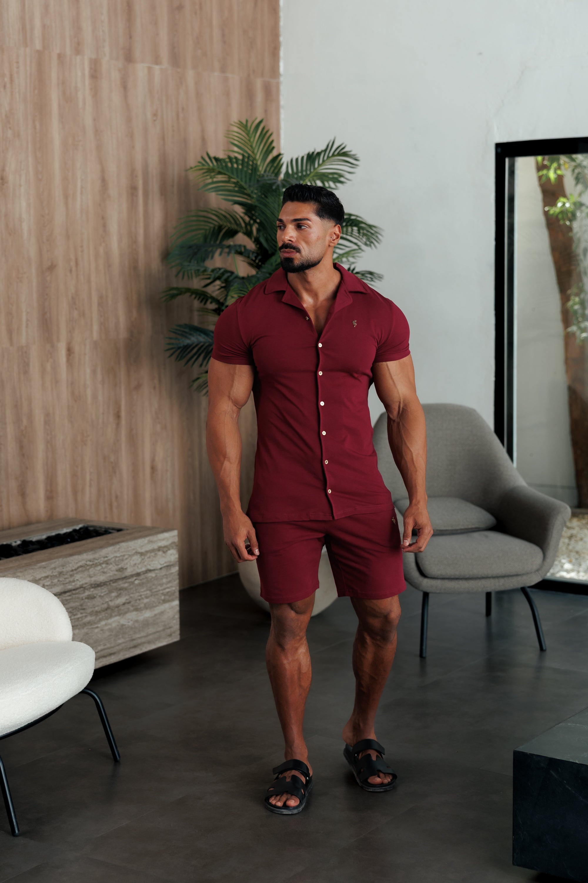 Wine Pique Shorts - FSH1391