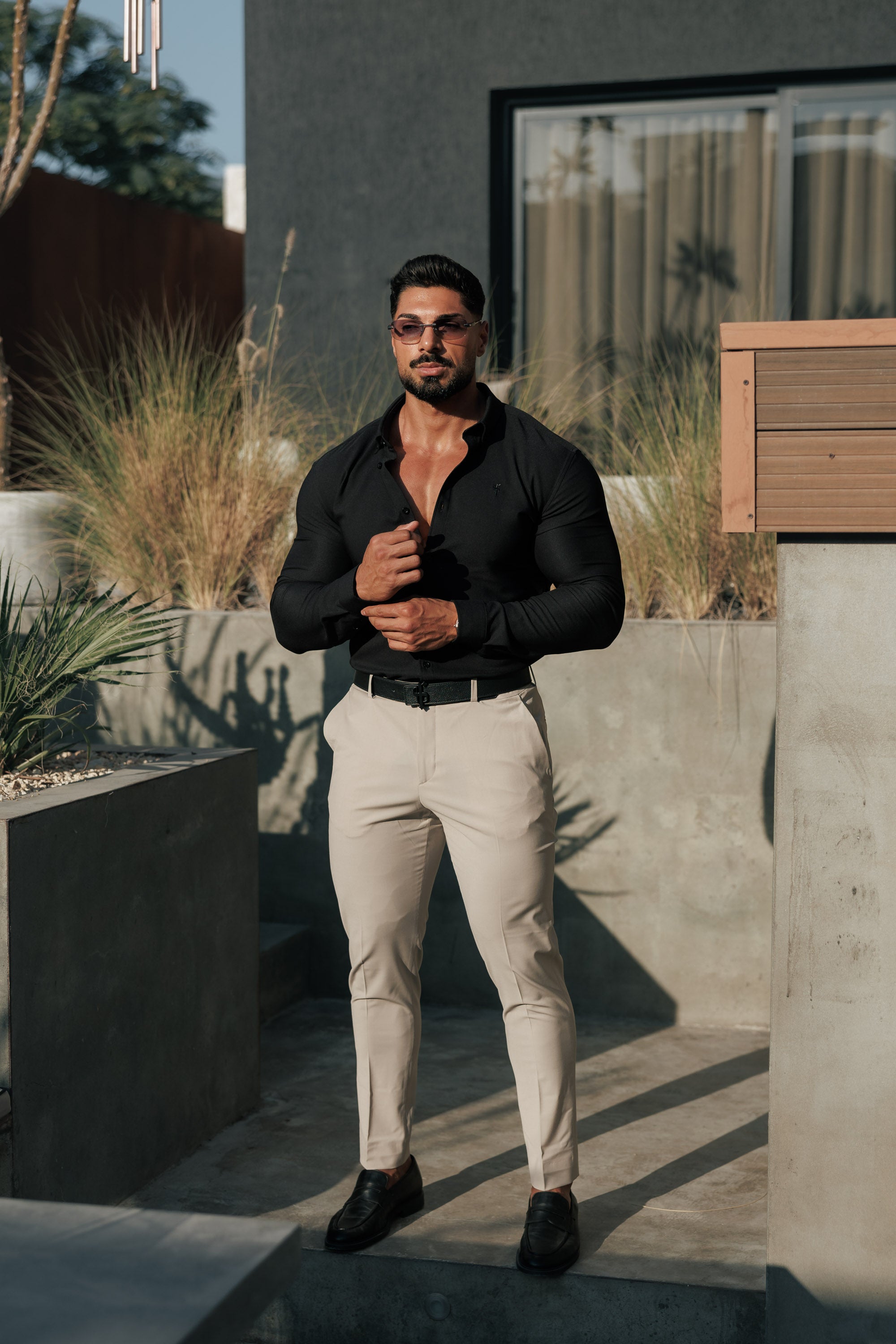 Father Sons Slim Formal Taupe Stretch Pants - FST022  