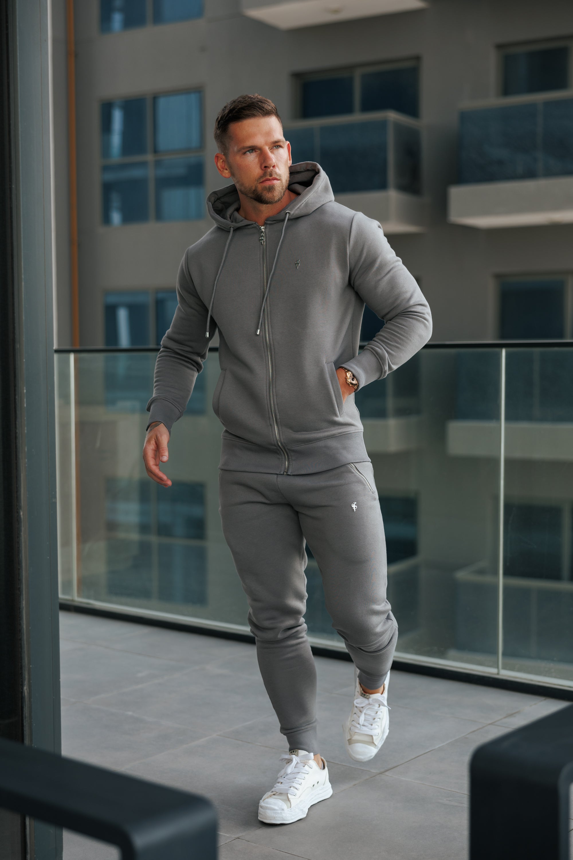 FS Charcoal / Silver Sweat Pants with Zipped Pockets -  FSH1257