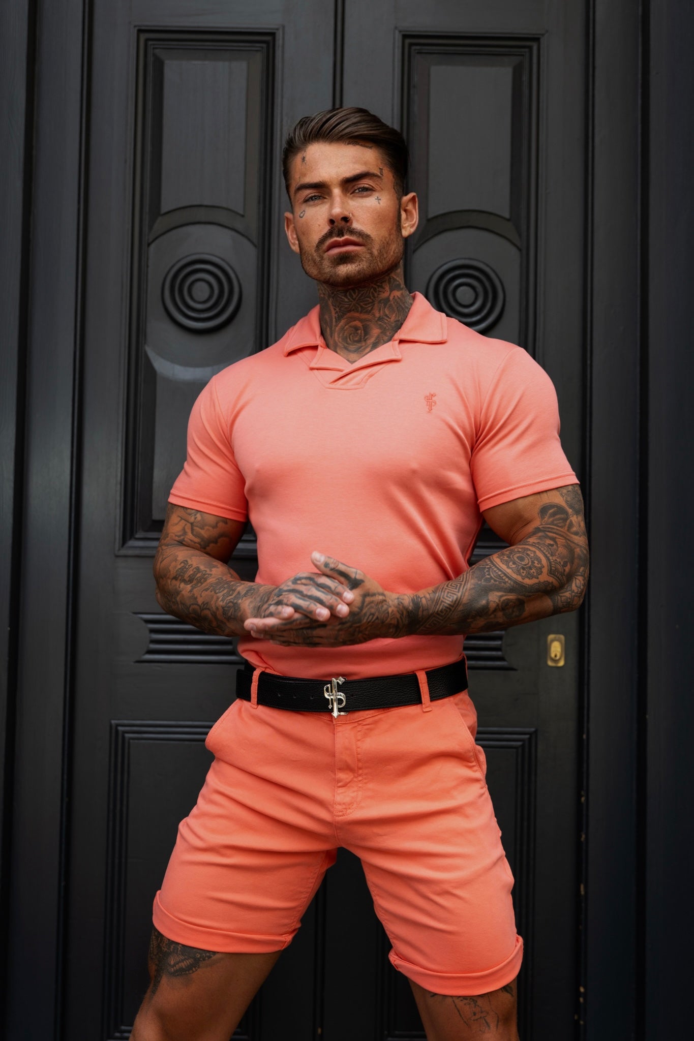 Classic Coral Polo Shirt With Revere Collar - FSH1066