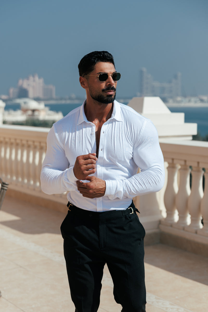 Father Sons Fitted White Long Sleeve Jersey - FSD001