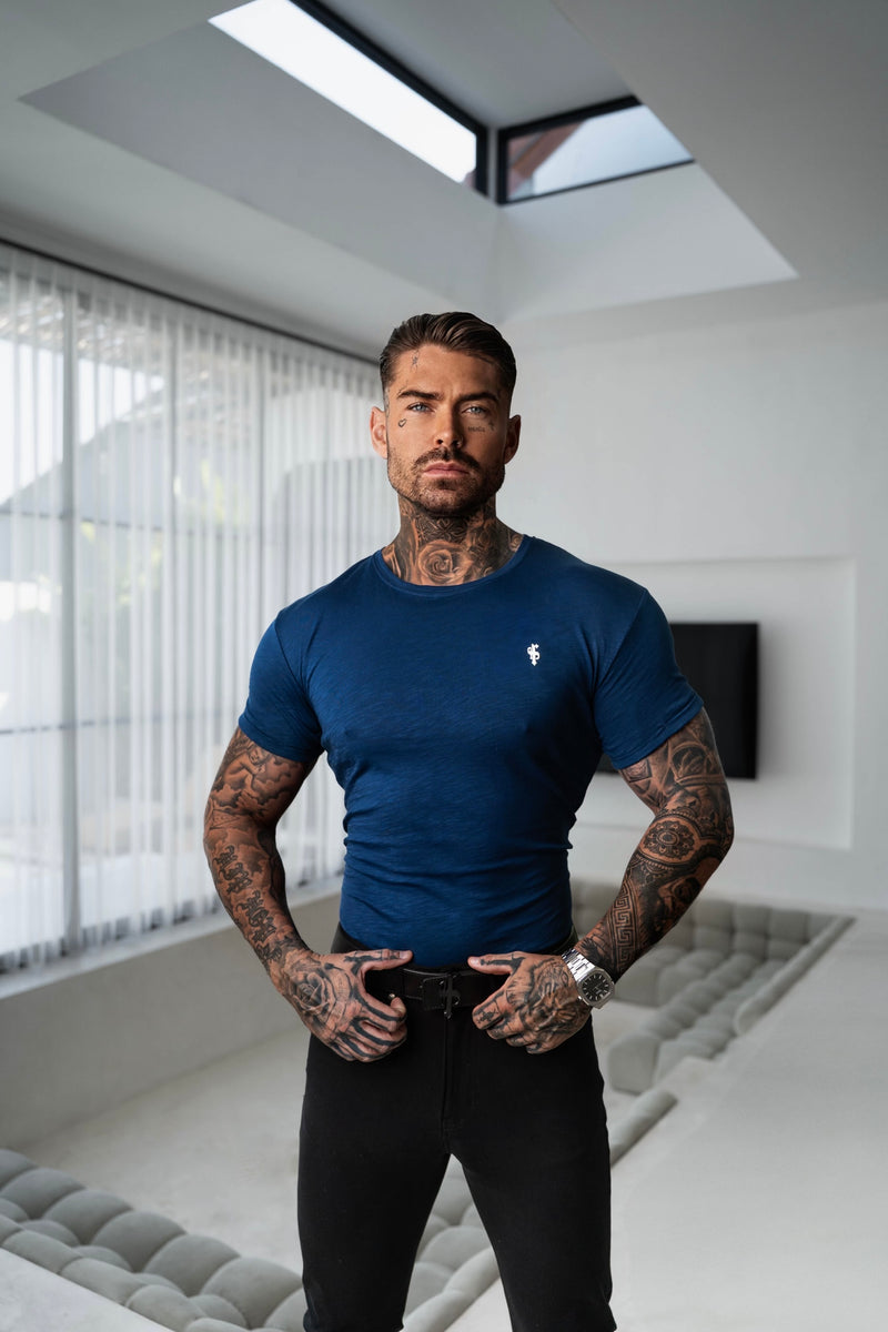 Father Sons Caribbean Blue Slub Crew T-Shirt - FSH1379