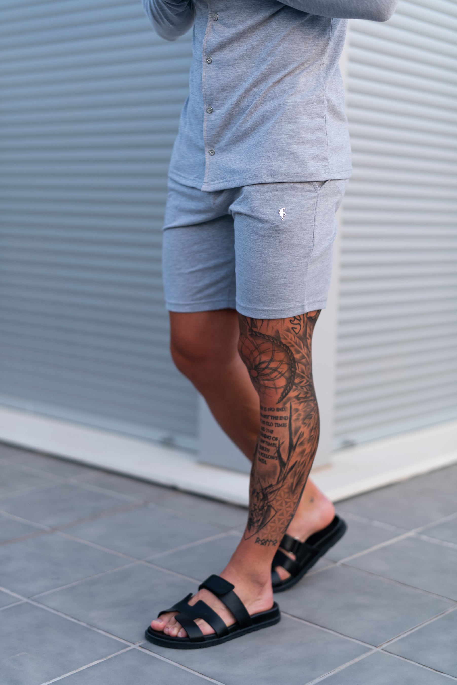 Light Grey Pique Shorts - FSH1361