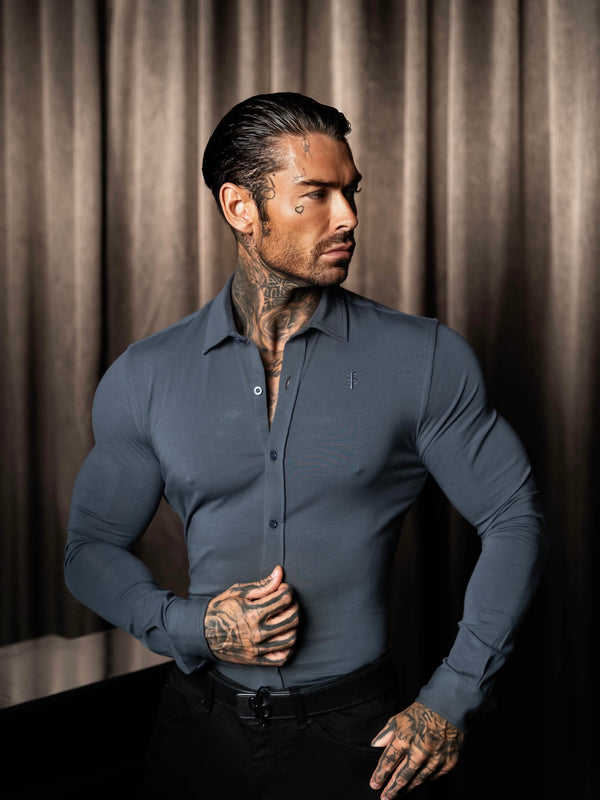 Father Sons Fitted Blue / Grey Long Sleeve Jersey - FSD005