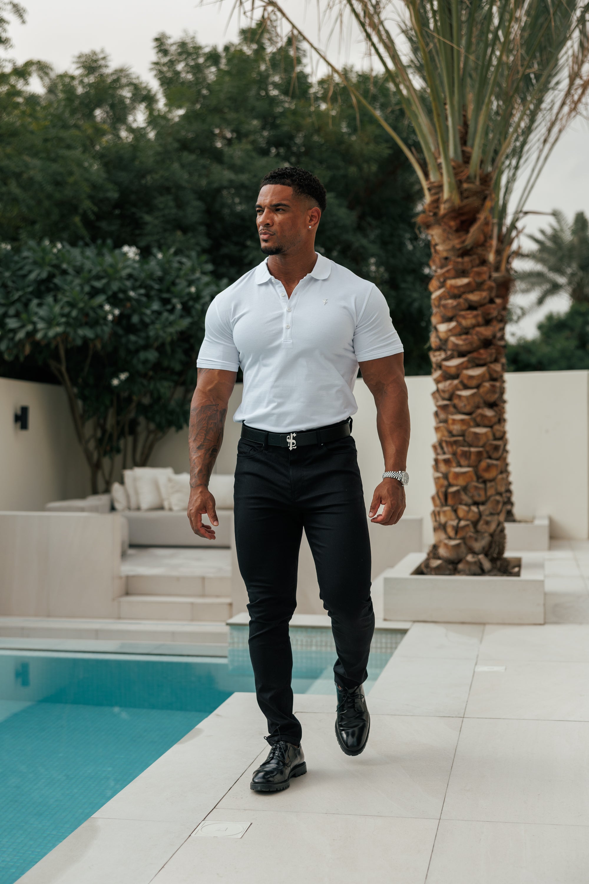 White / Silver Polo Shirt - FSH1404