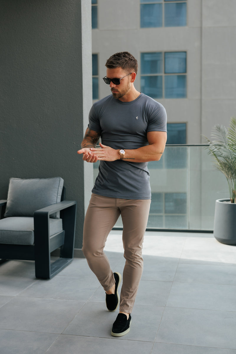 Father Sons Charcoal / Silver Bamboo Crew T Shirt - FSH1212