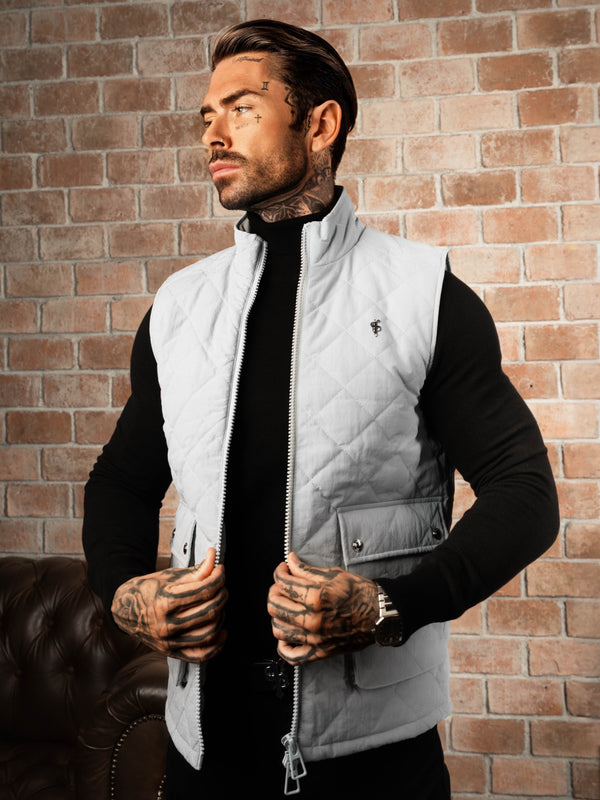 FS Grey Padded Gilet With Front Pockets  - FSN211 (PRE ORDER 14TH DECEMBER) 