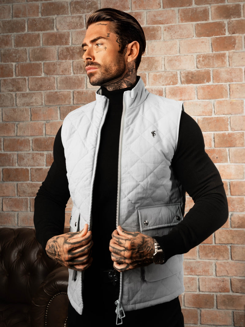 FS Grey Padded Gilet With Front Pockets  - FSN211 (PRE ORDER 14TH DECEMBER) 