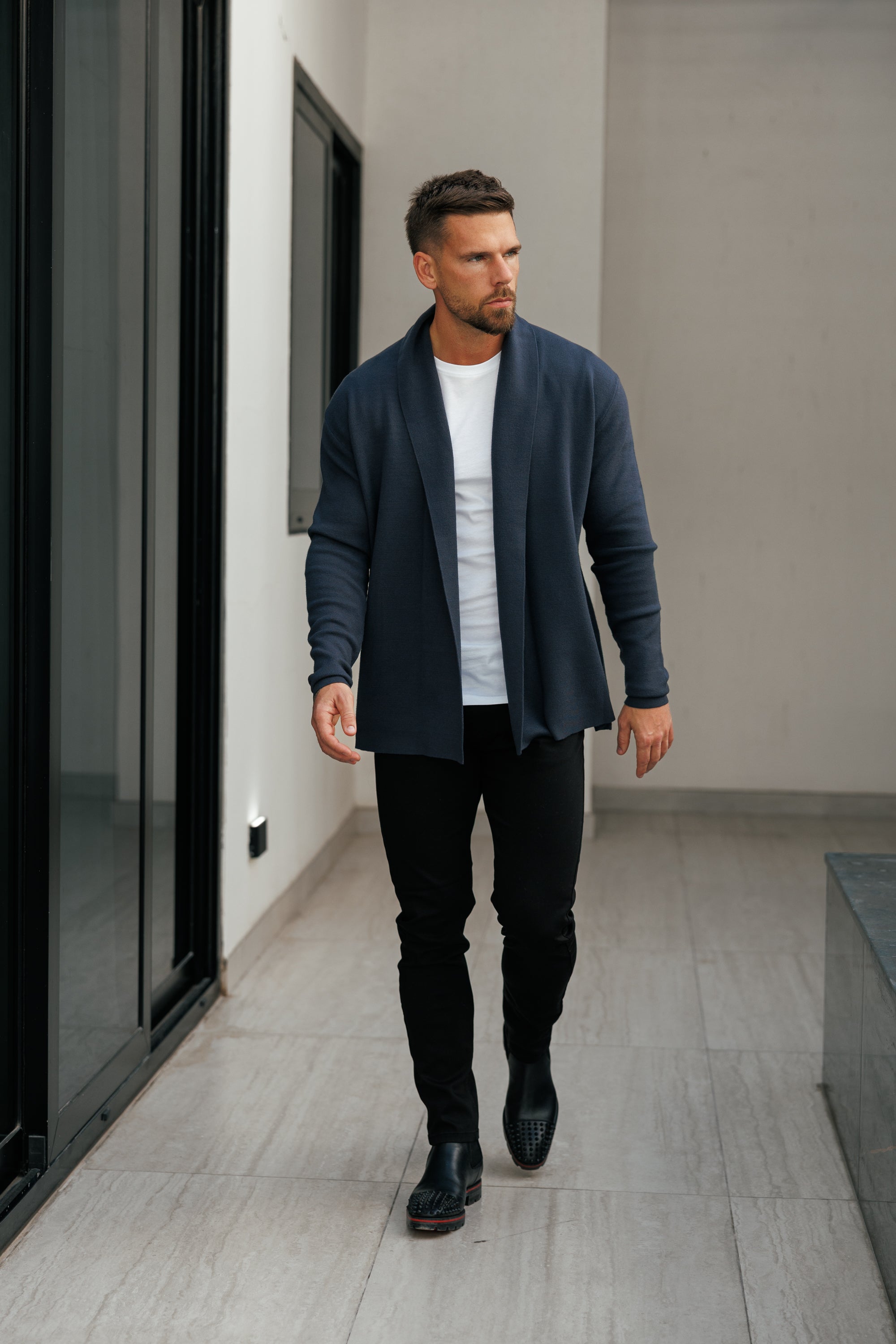 Soft Touch Shawl Cardigan Charcoal -  FSA004
