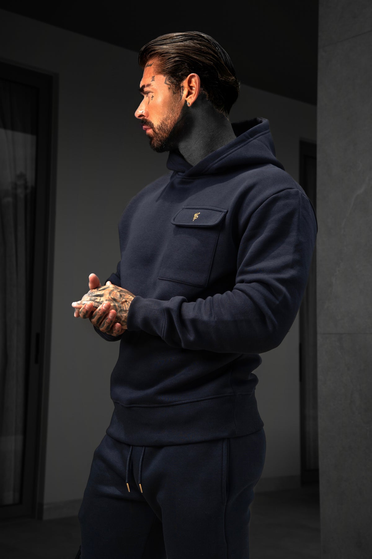 Navy / Gold Cargo Hoodie - FSR038