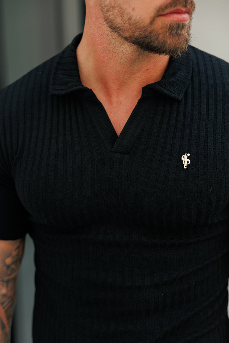 Father Sons Classic Black / Gold Ribbed Revere Short Sleeve - FSH1411 (PRE ORDER 18TH DECEMBER)