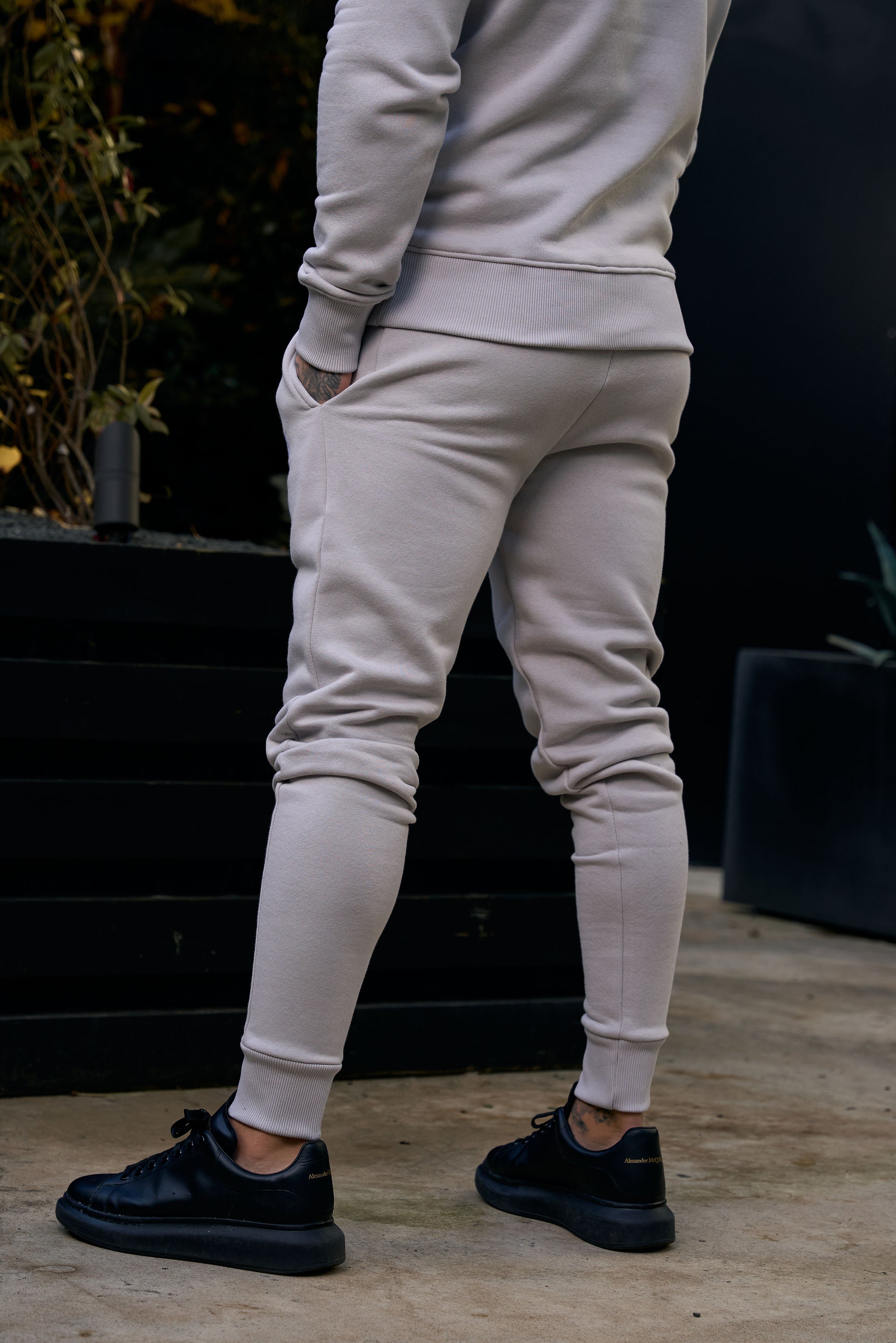 FS Plain Light Grey Tracksuit Sweat Pants with FS Branding - FSH1196  