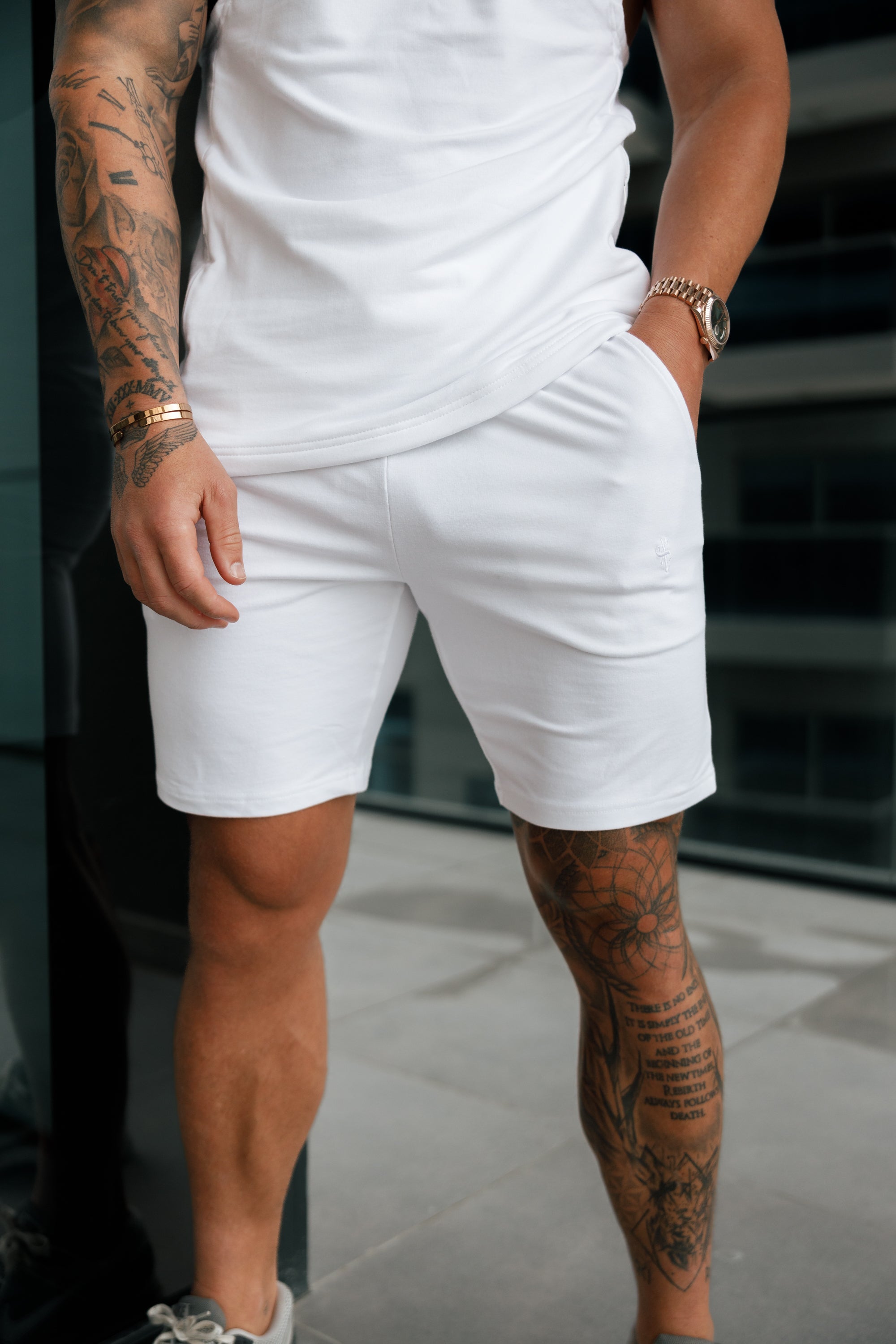 White Elasticated Shorts - FSH901