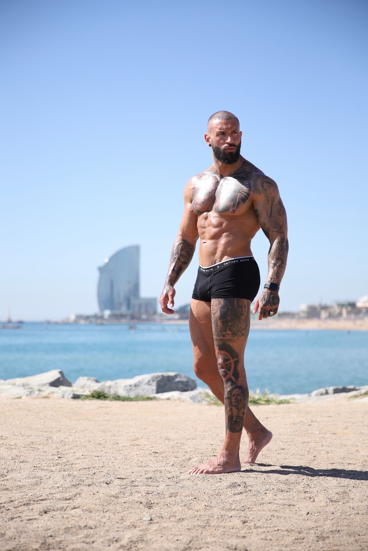 2 Pack Black and Charcoal Boxer Shorts (Shorter Length)  - FSP002