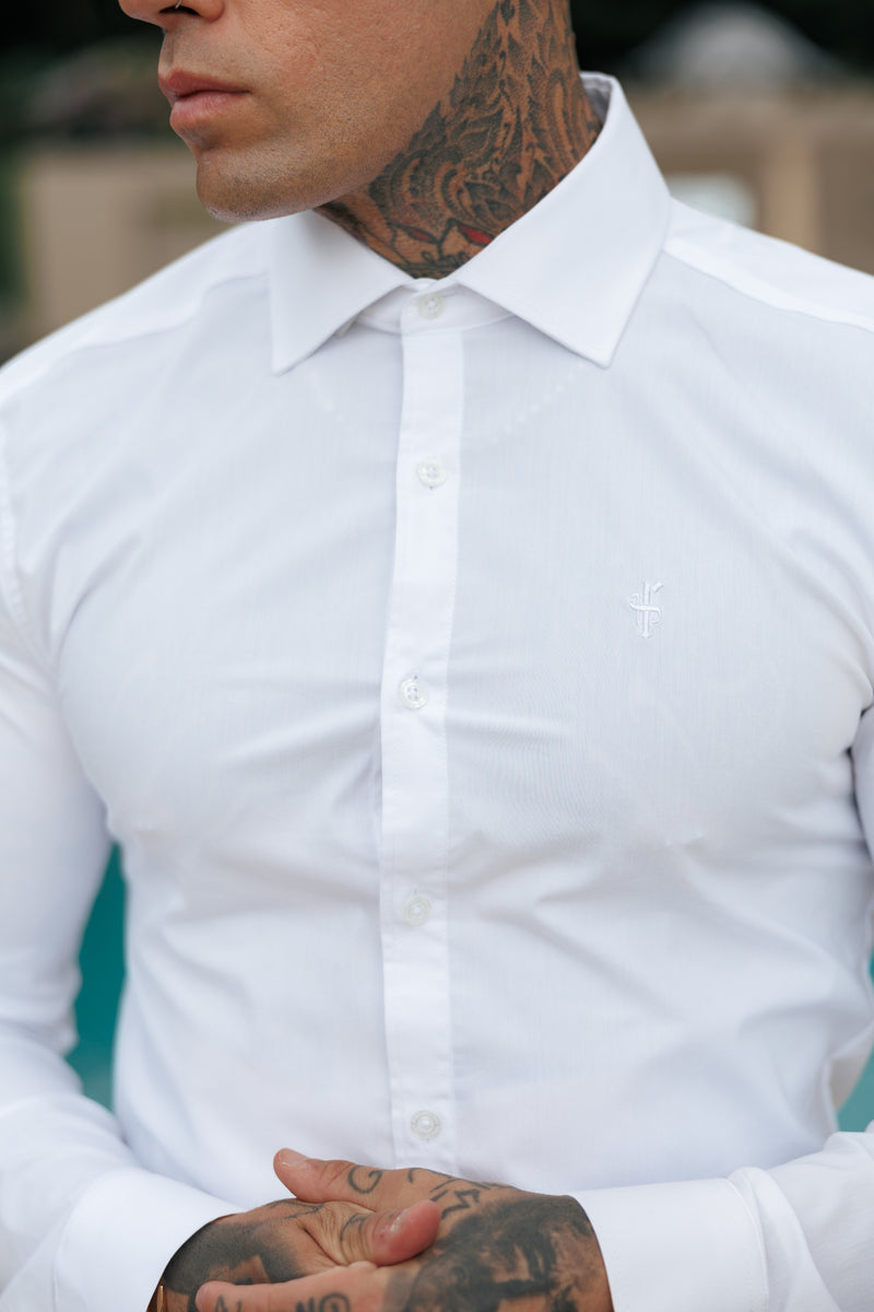 Father Sons Super Slim Stretch Classic White with Cutaway Collar - FS1183