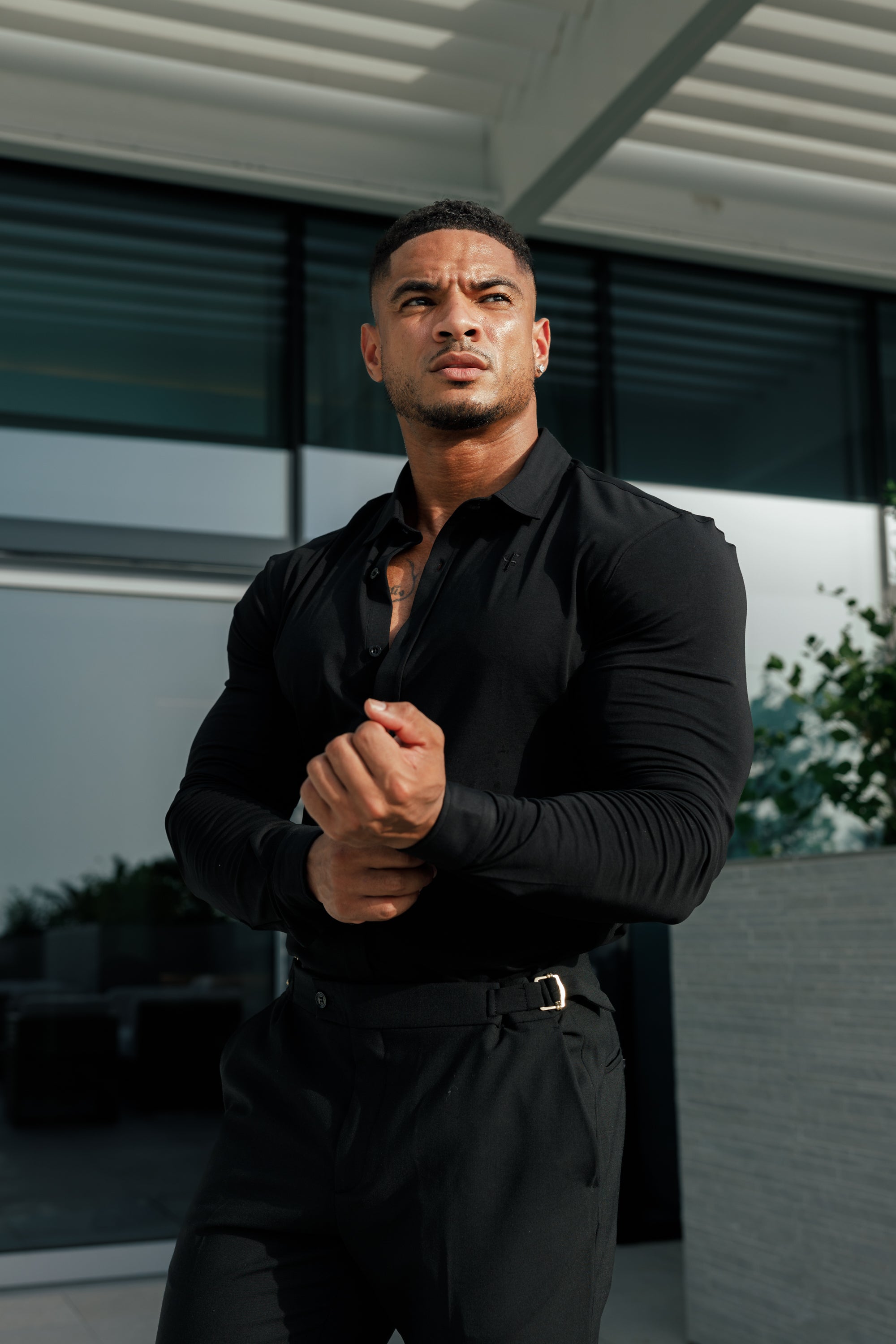 Fitted Black Long Sleeve Jersey - FSD004